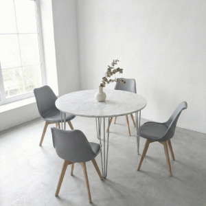 Juego Comedor Mármol Tulip simil